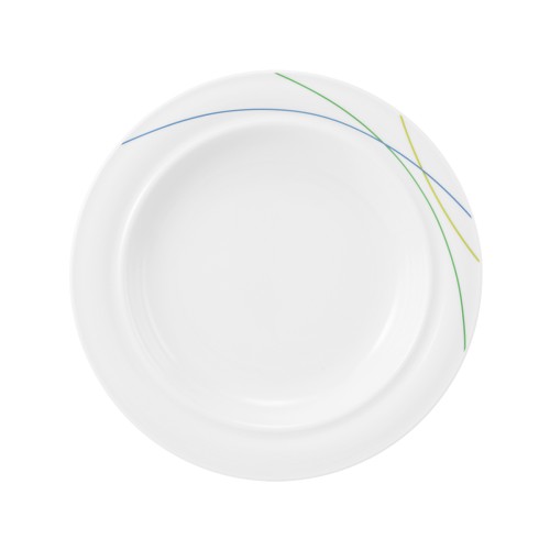 Seltmann Teller halbtief 25,5 cm, rund, Form: Community, Dekor: 57403 Green Line, hohe Kantenschlagfestigkeit, Made in Germany