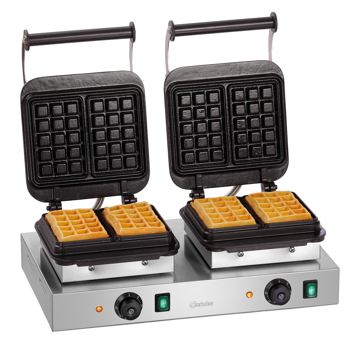 Bartscher Waffeleisen 2BW160-101 | Eigenschaften:- | Maße: 60 x 47 x 25,0 cm. Gewicht: 44,5 kg