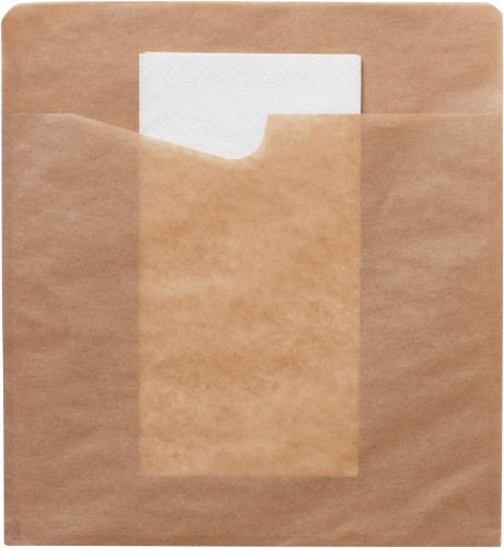 Duni Snack Sacchetto mit weißer 2-lg. Serviette 194 x 210 mm Braun, 300 Stk/Krt (1 x 300 Stk)