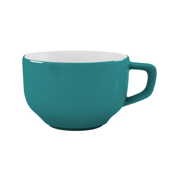 Obertasse 0,18 l - Form: Baristar - Dekor 79924, petrol - aus Porzellan. Hersteller: Eschenbach., "Made in Germany".