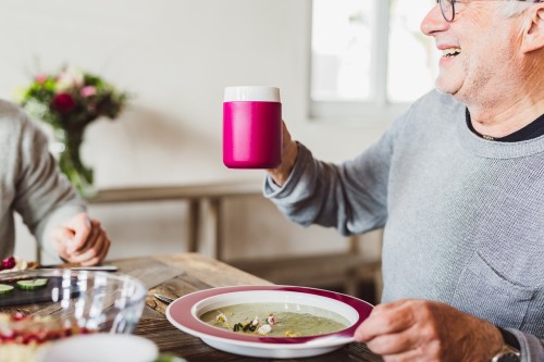 Ornamin Becher 207, 160ml hellblau/weiß