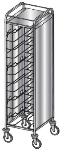 ETERNASOLID® Tablettwagen 12 Universal, 3 Seiten Verkleidung Edelstahl