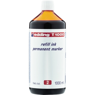 edding Nachfülltinte Marker T1000 Flasche rot 1.000ml
