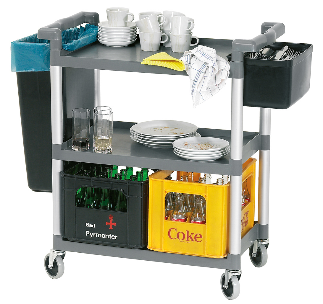 Bartscher Abräumbehälter-Set "Adjutant" |Besteckbehälter: Inhalt: ca. 9 Liter ,B 333 x T230 x H 178 mm | 33,5 x 23,7 x 56,0 cm. Gewicht: