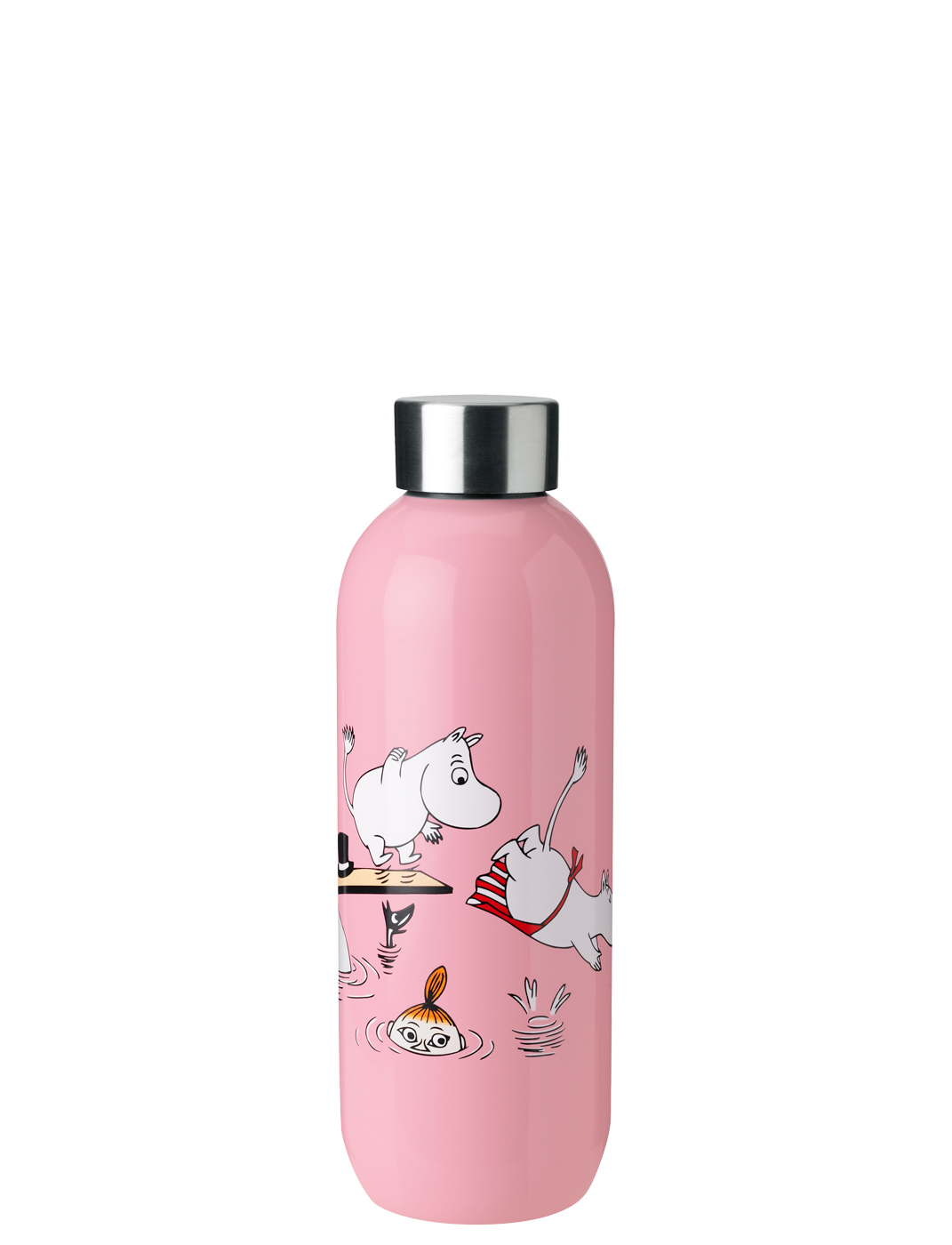 Keep Cool Trinkflasche 0.75 l. Moomin swim - Maße: 7,5 x 7,5 x 22 cm - von Stelton