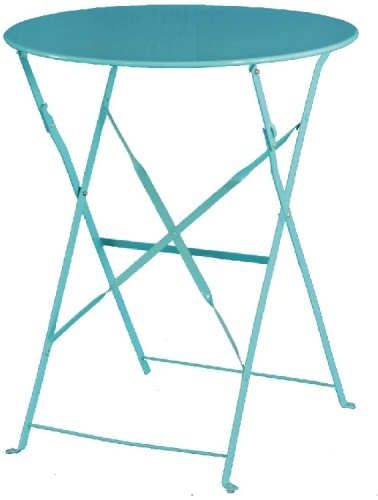 Bolero azurblauer Terassentisch aus Stahl