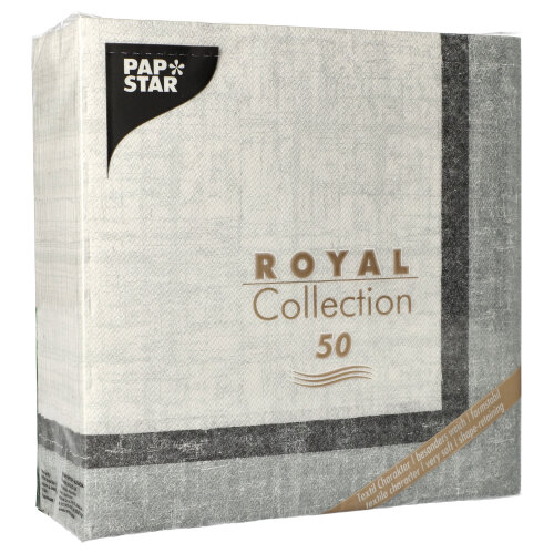 50 Servietten "ROYAL Collection" 1/4-Falz 40 cm x 40 cm "Chalk" von PAPSTAR