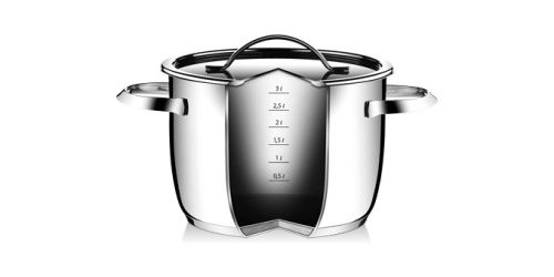 Topfset AMILA, 9-teilig rostfreier Edelstahl, Glas Spülmaschinenfest