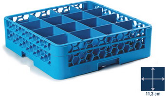 Carlisle RACK 16 COMPT GLASS +2 CARLBLU