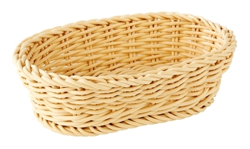 Korb, oval 19 x 12 cm, H: 6 cm Polypropylen, hellbeige -PROFI LINE- spülmaschinengeeignet bruchsicher stapelbar