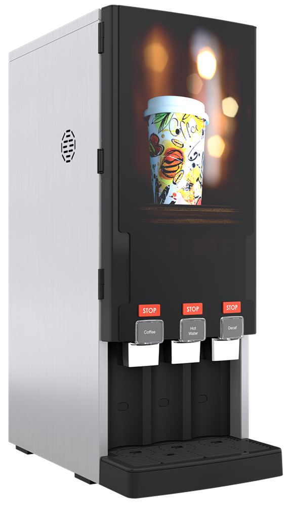 BONAMAT Rivero Turbo 203 Kaffeevollautomat für Flüssigkonzentrat, kann zwei unterschiedliche Heißgetränke gleichzeitig zubereiten