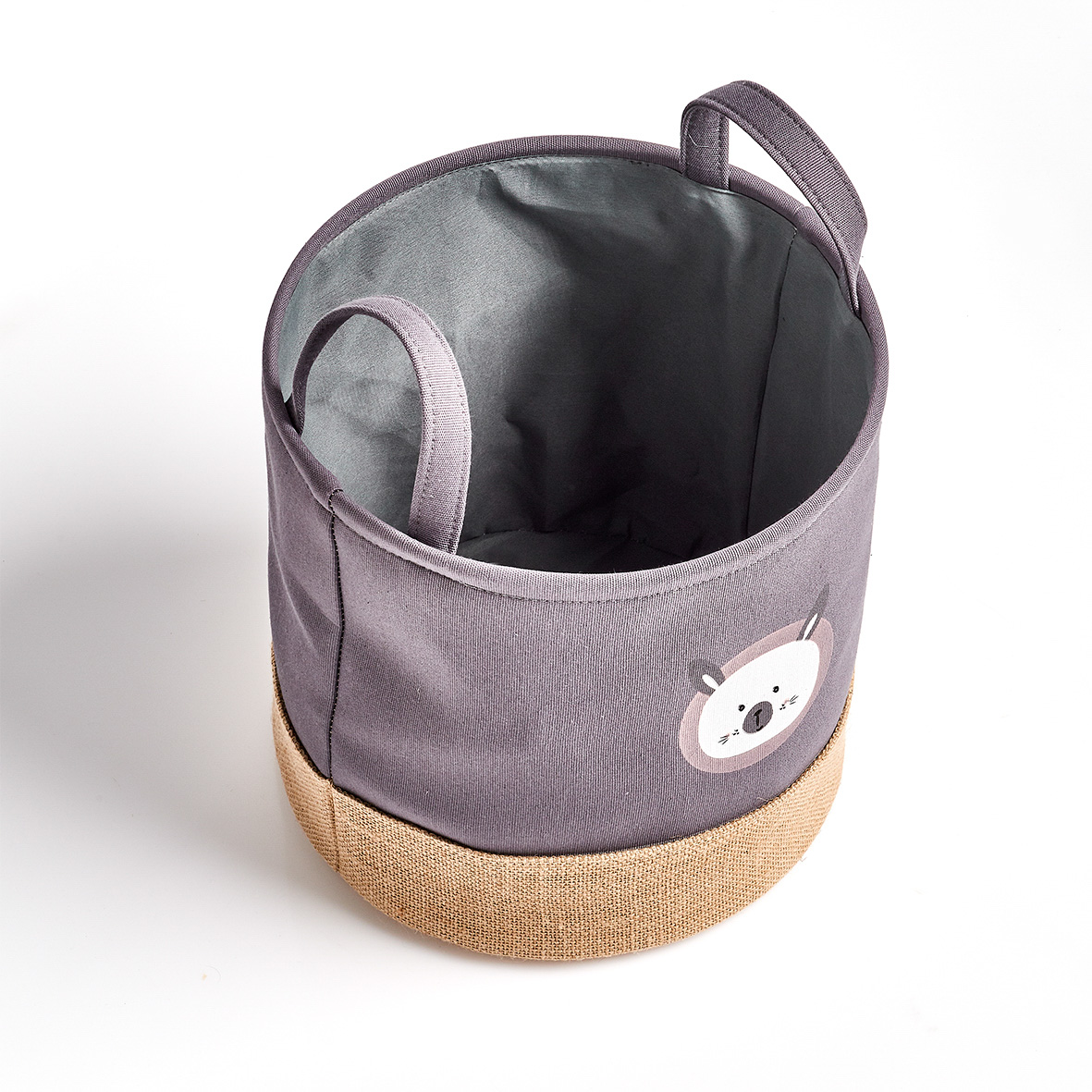 Aufbewahrungskorb, Polyester; Jute; EVA, Ø30x29 cm. Farbe: grau. Der süße Hasenkorb motiviert sogar kleine Aufräummuffel, Ordnung zu schaffen!