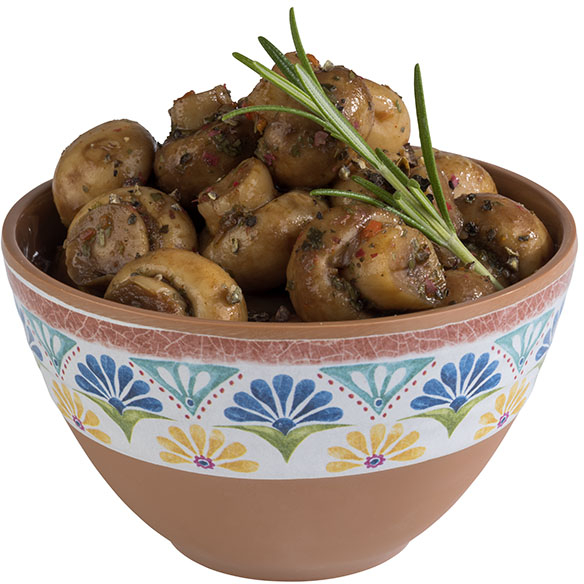 Schale -ARABESQUE- Ø 10 cm, H: 6 cm Melamin, 0,2 Liter innen: Terrakottaoptik außen: Dekor spülmaschinengeeignet stapelbar