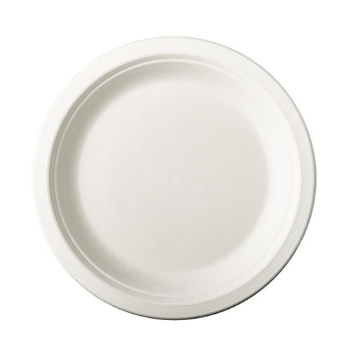 PAPSTAR 12 Teller, Zuckerrohr pure ungeteilt Ø 18 cm - 2 cm weiss