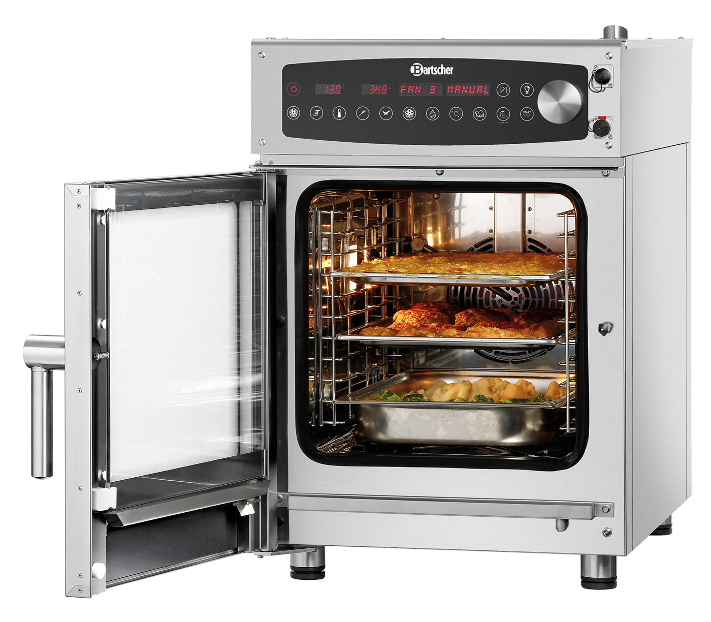 Bartscher Kombidämpfer Kompakt D 6110 | Temperaturbereich bis: 280 °C | Maße: 52 x 85 x 770 cm. Gewicht: 72 kg