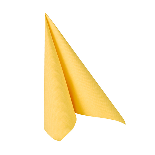 50 Servietten "ROYAL Collection" 1/4-Falz 25 cm x 25 cm gelb von PAPSTAR