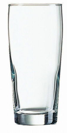 Becherglas WILLI,  Inhalt: 0,33 Liter, Höhe: 143 mm, Durchmesser: 67 mm, Füllstrich bei 0,25 Liter.