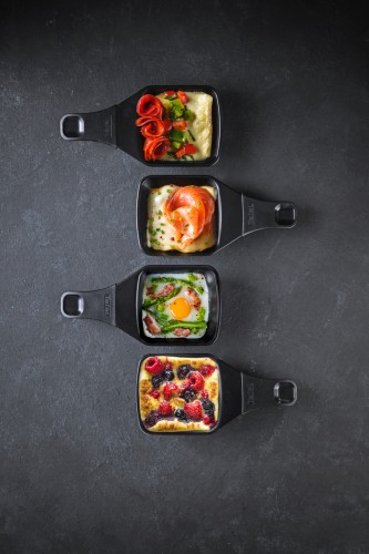 TEFAL RACLETTE GOURMET RE610D [Raclette und Tischgrill; 8 Personen; extra tiefe Pfännchen, antihaftbeschichtet, ebenso die Grillplatte;