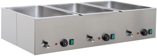 ETERNASOLID® Bain Marie «CUBE PLUS» Tischmodell ES9555-3 ETERNASOLID®, 3×1/1 GN, mit Hahn