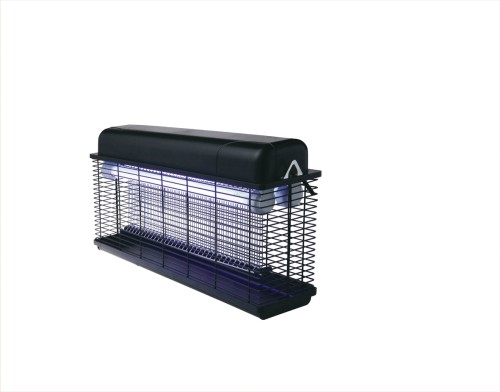 Insektenvernichter. ABS Kunststoffgehäuse/Draht beschichtet. spritzwassergeschützt für