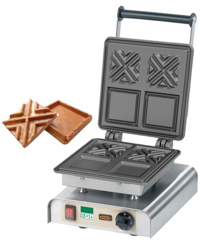 NEUMÄRKER Waffeleisen X-Waffel I mit Digitaltimer, Backplatten Grauguss 310x340x250 mm