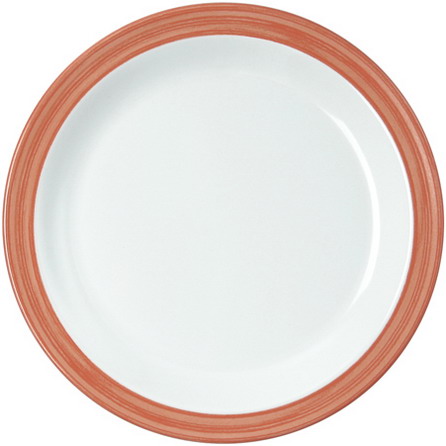 WACA Desserteller BISTRO in weiß-orange, aus Melamin. Durchmesser: 19,5 cm.