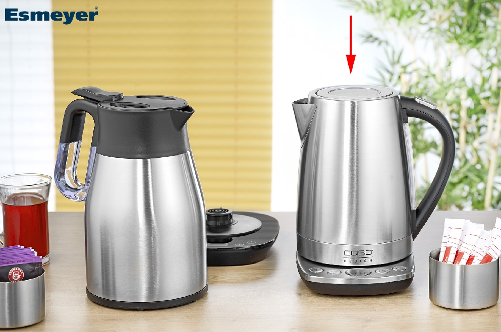 CASO Wasserkocher WK2200, Inhalt: 1,7 Liter, aus Edelstahl, Leistung: 2200 Watt, Maße (BxHxT): 210 x 245 x 195 mm