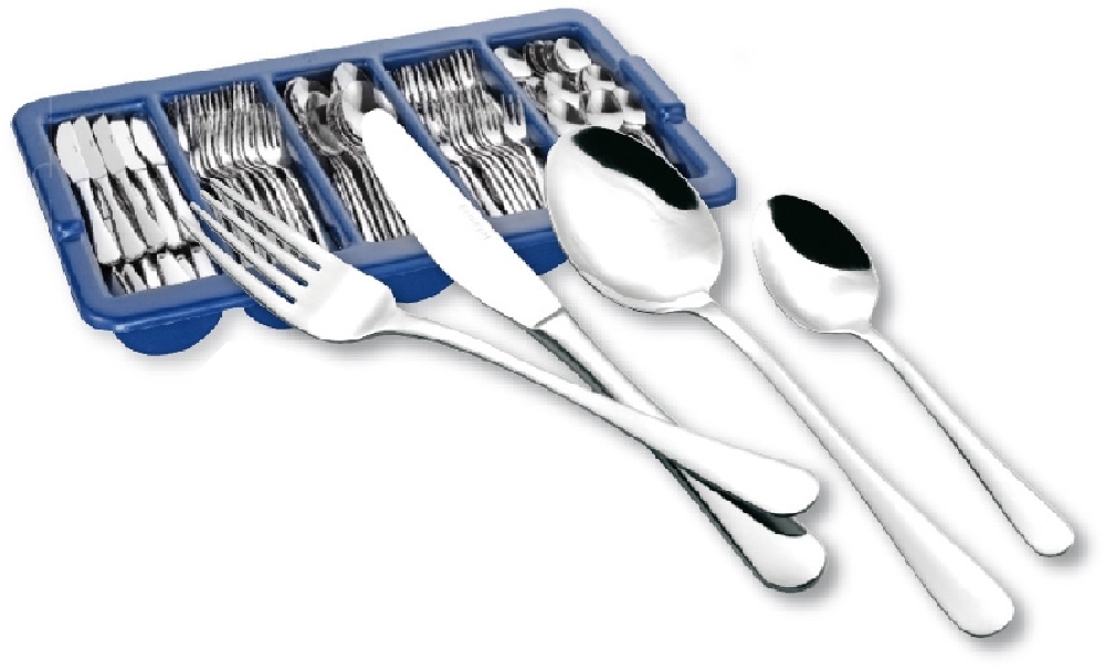 Besteckset SYLVIA, 145 tlg. aus Edelstahl 18/0. Bestehend aus: je 36 Menümessern, Menülöffeln, Menügabeln, Kaffeelöffeln und 1 Besteckbehälter.