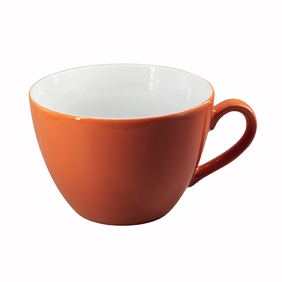 Obertasse 0,45 l - Form: Table Selection - Dekor, 66276 orange-braun - aus Porzellan. Hersteller:, Eschenbach. "Made in Germany".