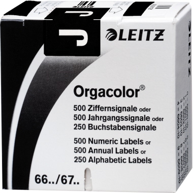 Leitz Buchstabensignal Orgacolor® Orgacolor Registratursysteme J selbstklebend Kunstdruckpapier schwarz
