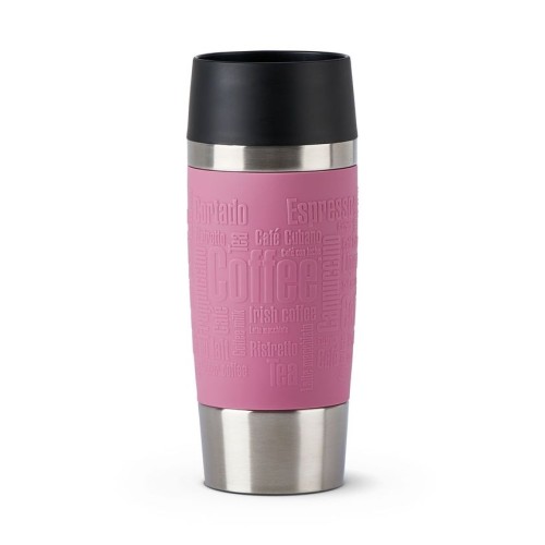 Emsa Travel Mug Thermo-/Isolierbecher, 0,36L Fassungsvermögen , 4h heiß/ 8h kalt, 100 % dicht, auslaufsicher, Altrosa