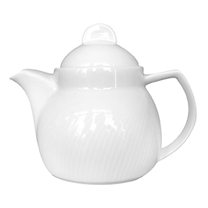 Teekanne 0,40 l - Form: Swing Time - weiss - aus, Porzellan. Hersteller: Eschenbach. "Made in, Germany".