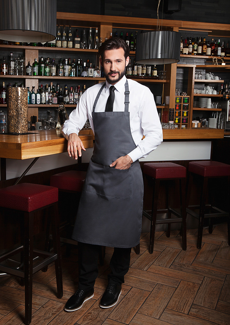 Latzschürze Basic mit Schnalle und Tasche - Maße: 75 x 90 cm (Breite x Länge)