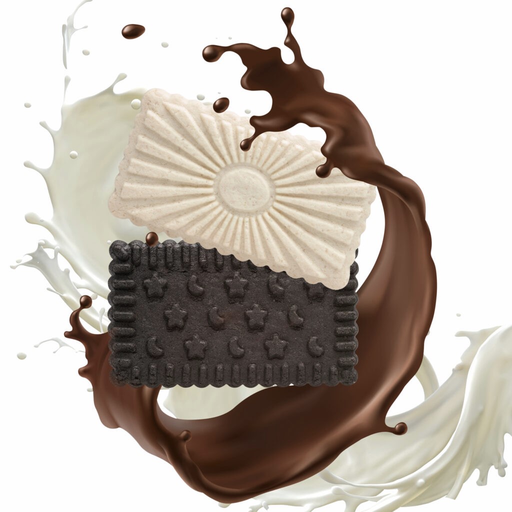 Feines Gebäck Black & White, 200 Gebäckstücke a 5,6g, Sorten Kakao und Vanille