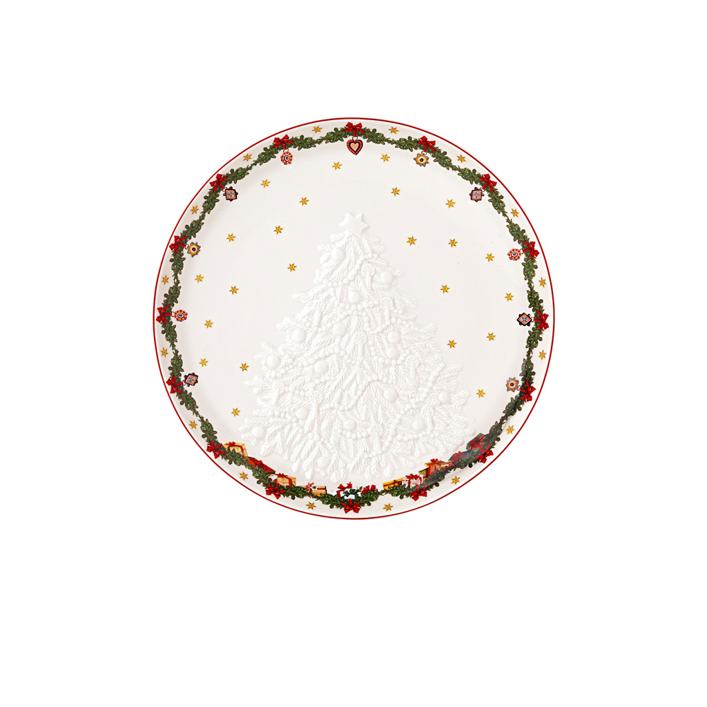 Villeroy und Boch Schale mit Baum Relief - Maße: 25,5 x 25,5 x 3,2 cm / Ser.: Toy's Fantasy