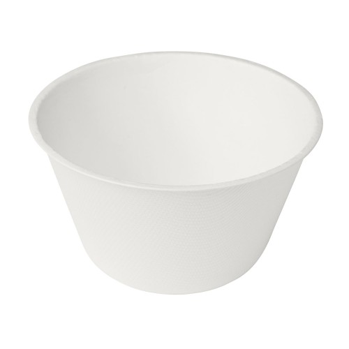 Duni Bagasse Schale 47 cl Weiß ungeteilt, 350 Stk/Krt (10 x 35 Stk)