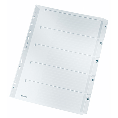 Leitz Zahlenregister DIN A4 160g/m 1-5 Karton grau