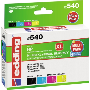 edding Tintenpatrone HP 934XL/935XL EDD-540 schwarz, mehrfarbig