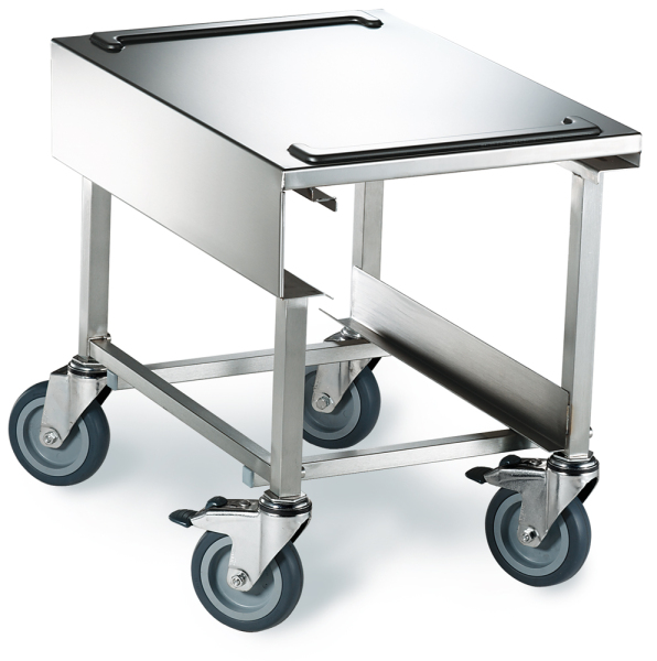 BLANCO Ausgabe-Rolli mit Deckelablage a. rostfreiem Edelstahl, 4 Lenkrollen a. Kunststoff Ø 125 mm, davon 2 mit Feststeller, Tragfähigkeit: