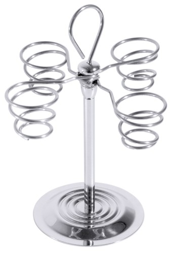 Spiral-Eishörnchenständer aus Edelstahl 18/10, hochglänzend, zum Absetzen von Eistüten, stabile Qualität Bodendurchmesser: 10,5 cm, Höhe: