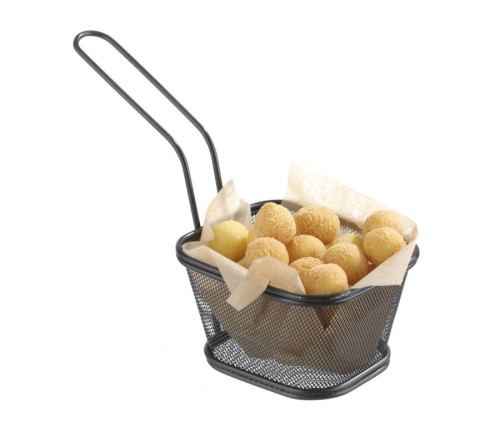 Miniatur-Frittierkörbe schwarz, stapelbar, 130x110x80 mm