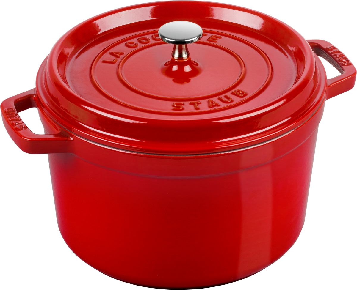 Cocotte, 24 cm, Kirsch-Rot, rund, Gusseisen, Serie: La Cocotte. Marke: Staub