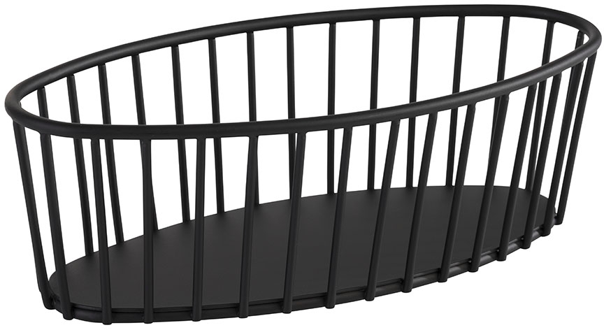 Korb -URBAN- 21 x 10 cm, H: 7 cm, oval Metall, schwarz spülmaschinengeeignet stapelbar Farbe: Schwarz