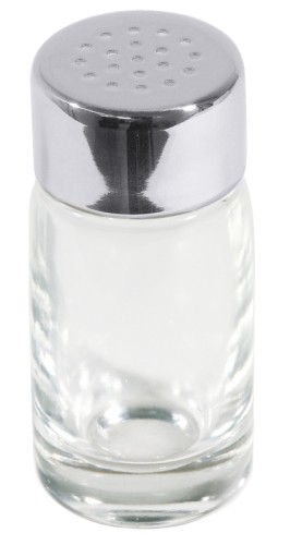 Ersatzstreuer Salz mit Kappe zu Menage 2-teilig Salz  Pfeffer, aus Edelstahl 18/10, hochglänzend, mit schweren, glatten Glaseinsätzen