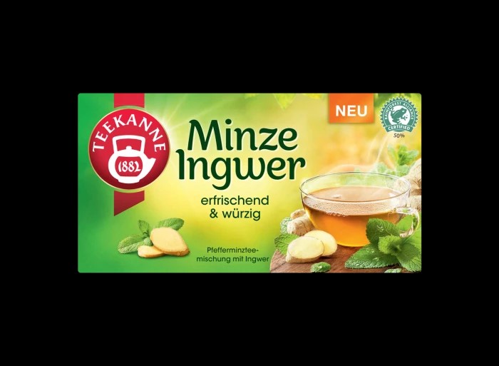 Teekanne Minze-Ingwer Inhalt: 18 Beutel