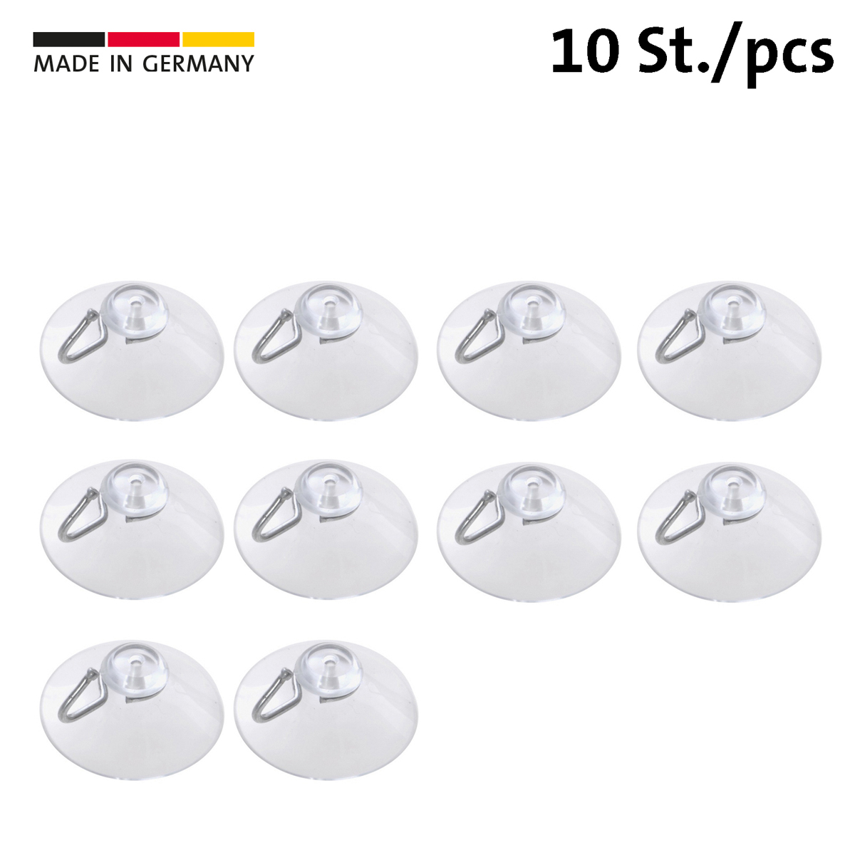 10 Saughaken, transparent, ø 20 mm