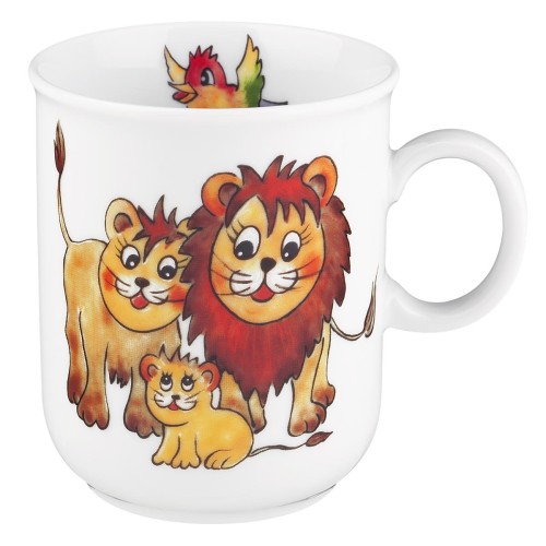 Seltmann Becher mit Henkel 0,25 l, rund, Form: Compact, Dekor: 25179 Bunte Tierwelt, hohe Kantenschlagfestigkeit, Made in Germany