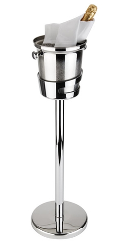 Weinkühler-Ständer Ø 17,5 / 26,5 cm, H: 73 cm 18/8 Edelstahl Lieferung demontiert