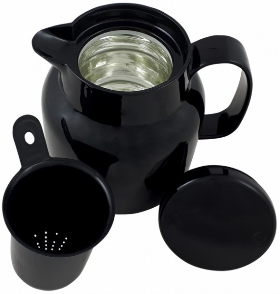 Helios Isolierkanne Mondo mit Teesieb 1,0 l schwarz