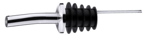 Flaschenausgießer ohne Kläppchen aus Edelstahl 18/10, hochglänzend, mit Polypropylen-Pfropfen, geeignet für alle